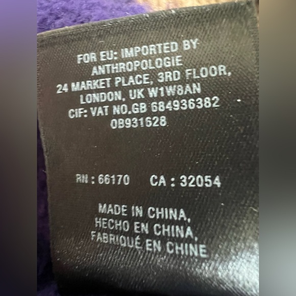 Anthropologie moth cut out neck sweater medium boucle purple grape alpaca wool - Picture 8 of 10